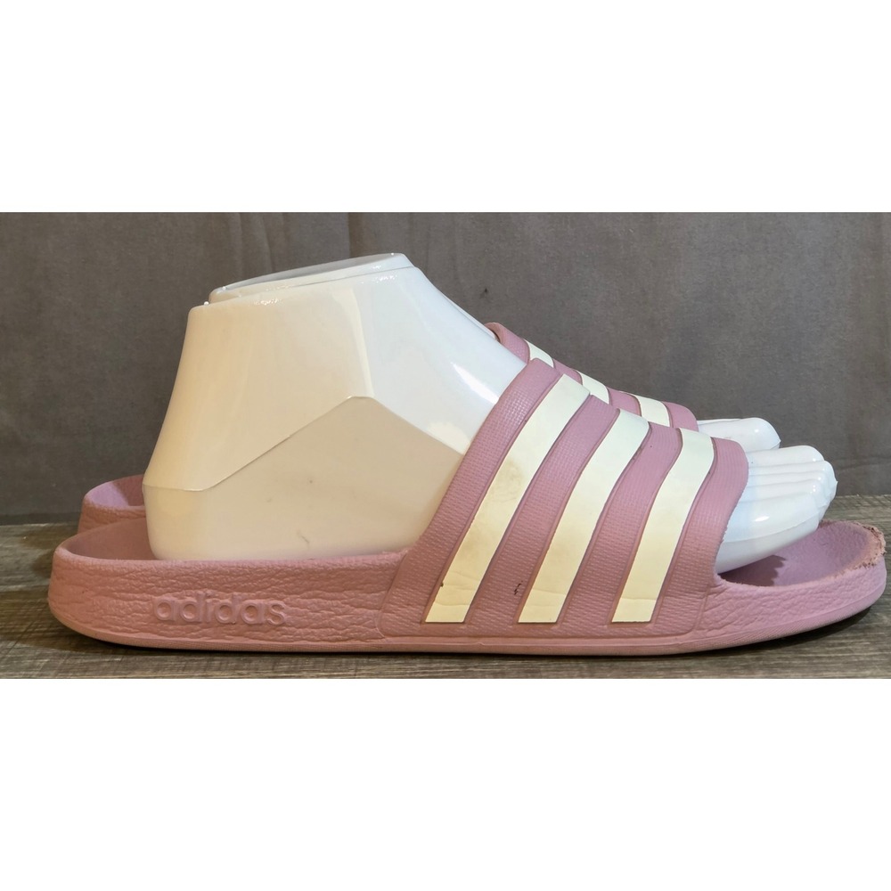 Adidas Adilette Aqua Slide Sandals Women's Size 7 Purple White